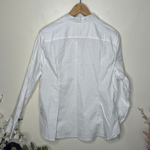 J. CREW Slim Fit Stretch Cotton Poplin Shirt Crisp White Sz 18 {D19} - Picture 4 of 7